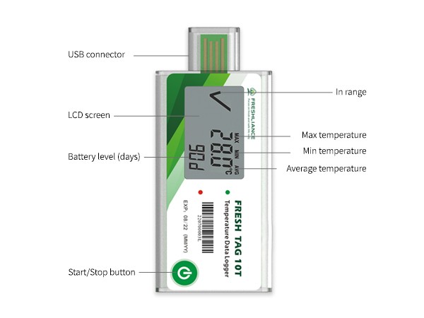 Fresh Tag 10T Configurable Single Use Temperature Data Logger Fresh Tag 10T Configurable Single Use Temperature Data Logger