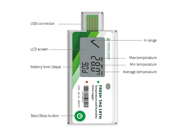 Fresh Tag 10TH Temperature and Humidity Data Logger Fresh Tag 10TH Temperature and Humidity Data Logger