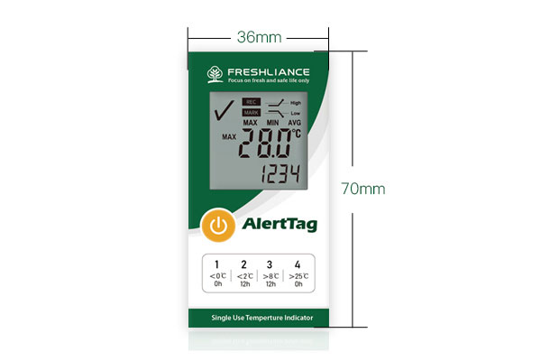 AlertTag T10 LCD Disposable Time Temperature Monitor/Indicator AlertTag T10 LCD Disposable Time Temperature Monitor/Indicator