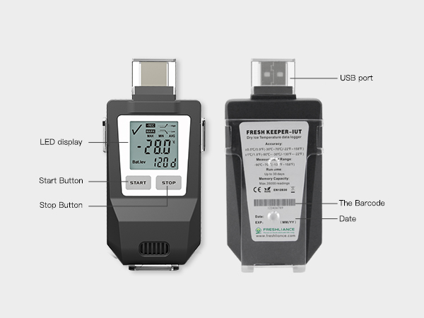 Fresh Keeper-IUT -90℃ Dry Ice Temperature Data Logger Fresh Keeper-IUT -90℃ Dry Ice Temperature Data Logger
