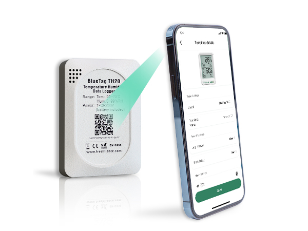 BlueTag TH20 Bluetooth Temperature Humidity Data Logger