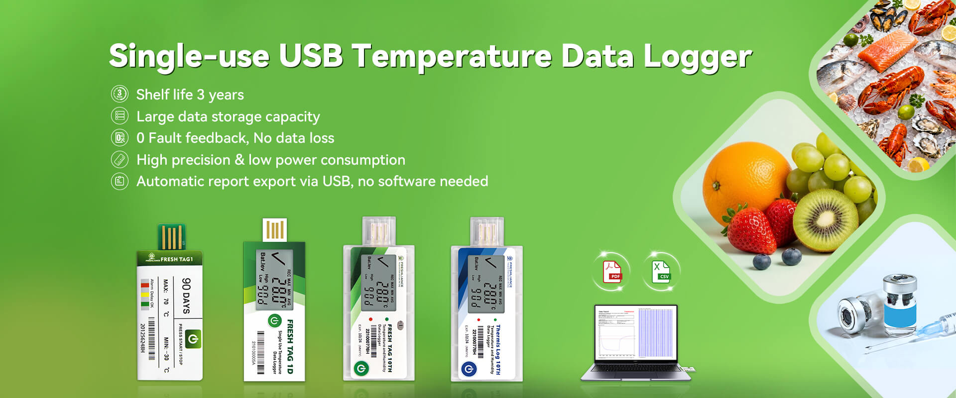 Single Use Temperature/Humidity Data Logger